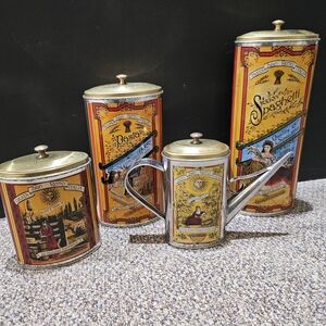 Vintage Italian Kitchen Canister Set with Oil Cruete